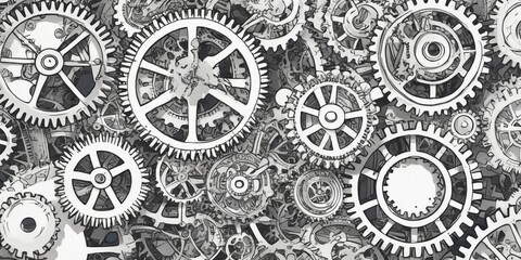 Mechanical background with gears and cogwheels.