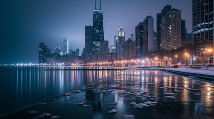 Chicagos Winter Skyline