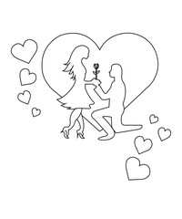VALENTINE coloring book page for kids
