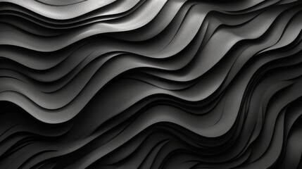 A monochrome depiction of undulating lines creating a pattern on the surface.