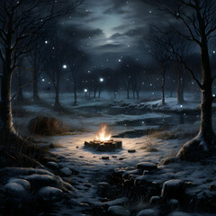 Quiet winter night,generative ai