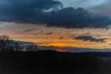 sunset in the mountains