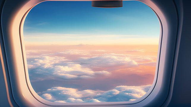 Fototapeta Sky seen from airplane window