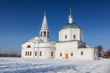 Trinity Cathedral on the top of Cathedral Mountain on a sunny winter day. Moscow Region, Russia - 759971517