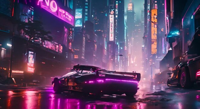 Cyberpunk 2077 night city dystopian cyberpunk city blade runner futuristic cars rainy koi fish holog