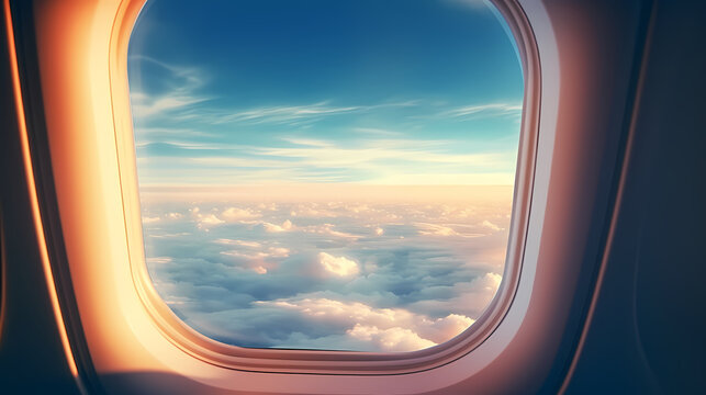 Fototapeta Sky seen from airplane window