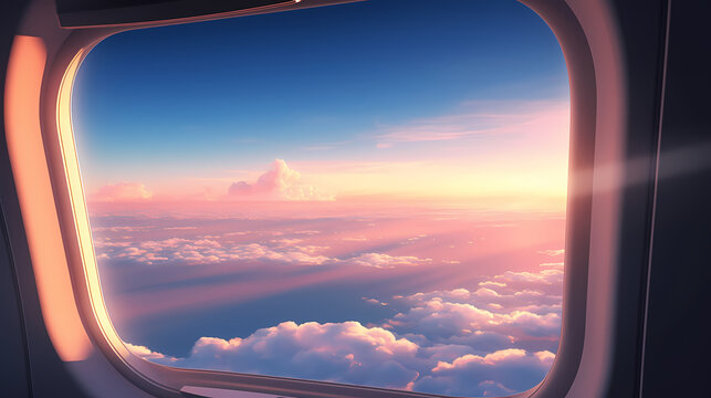 Fototapeta Sky seen from airplane window