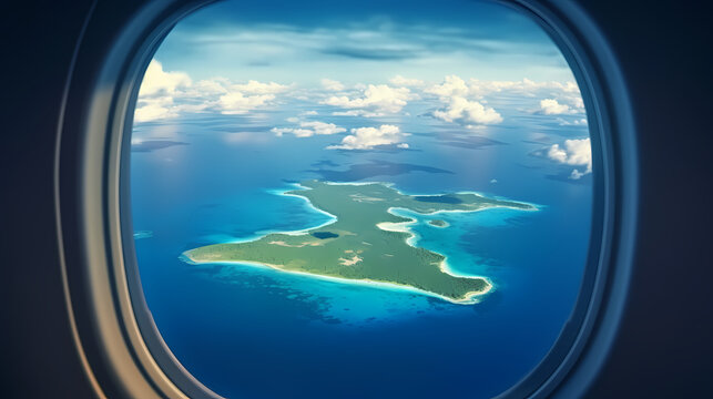 Fototapeta Sky seen from airplane window