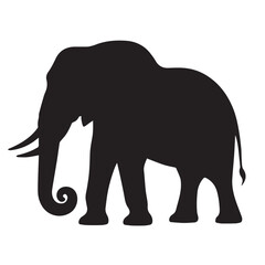 Elephant Silhouettes clean vectors, isolated on white background. Elephant clean silhouettes, Silhouette of African and Indian elephants 