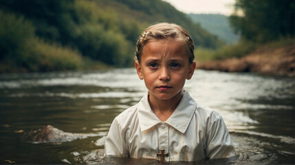 Portrait of Baptism in the river