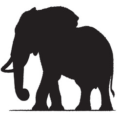 Elephant Silhouettes clean vectors, isolated on white background. Elephant clean silhouettes, Silhouette of African and Indian elephants 