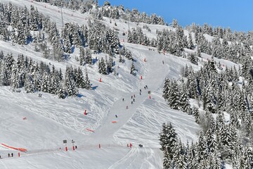 Slopes  of Courchevel ski resort 