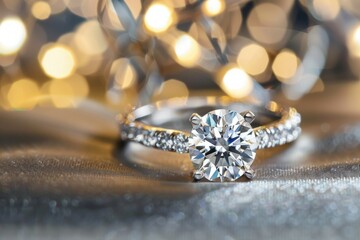 Obraz na płótnie Canvas Exquisite Diamond Ring: Symbol of Eternal Love and Elegance
