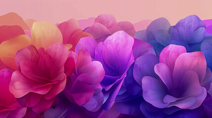 Spring Blossom: Close-Up of Pink and Purple Flowers, Emphasizing Freshness and Natural Beauty