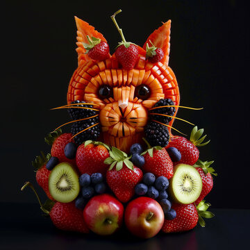 과일로만든 고양이
