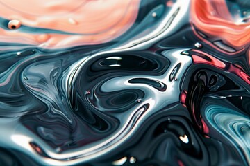 A fluid abstract wallpaper background resembling liquid swirls, 3d