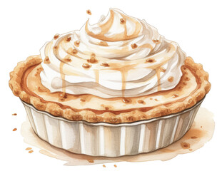 Delicious whipped cream on a pie illustration