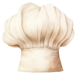 Chef's white hat in watercolor style