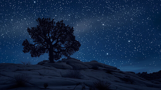 Joshua Trees Starlit Night
