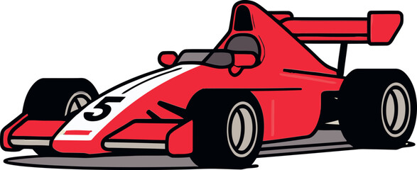 Formula Car Vector Illustration Speeding Through the Streets