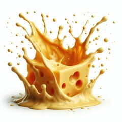 A splash of Melted cheese isolated on a white background   