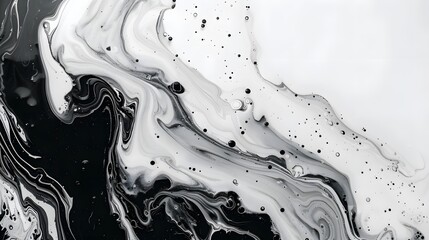 Monochromatic abstract liquid paint wallpaper.