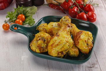 Roasted Chicken leg drumsticks with curry sauce