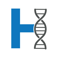Initial Dna Logo combine with letter H vector template