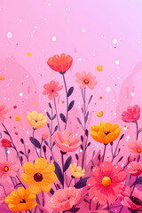 Enchanting Spring Floral Background with Vibrant Colors, wallpaper