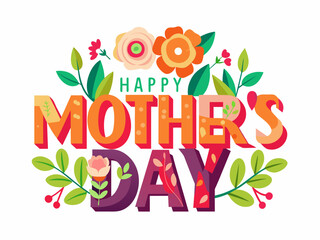 Happy Mothers Day typography vector illustration 