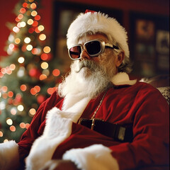 Portrait of a cheerful Santa Claus. Square frame - 759988557