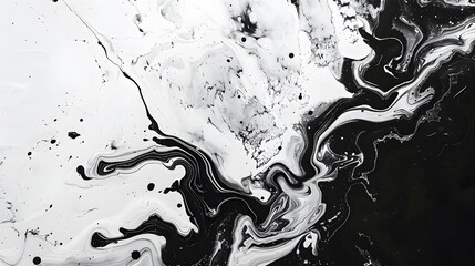 Monochromatic abstract liquid paint wallpaper.