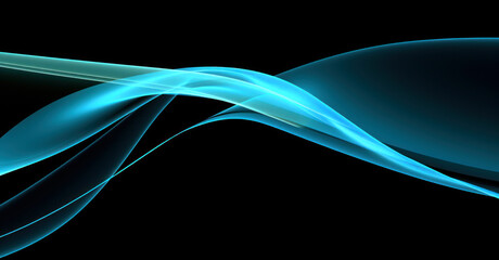 Abstract blue waves on a black background