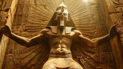 Ra - The Celestial King: Revered Egyptian Sun God of Creation and Light - obrazy, fototapety, plakaty