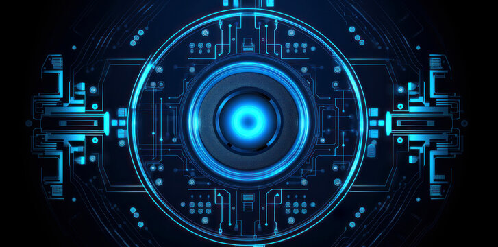 Abstract blue digital circle background