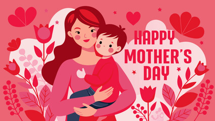 create-a-beautiful-post-for-mothers-day- vector illustration 