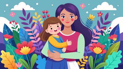 create-a-beautiful-post-for-mothers-day- vector illustration 