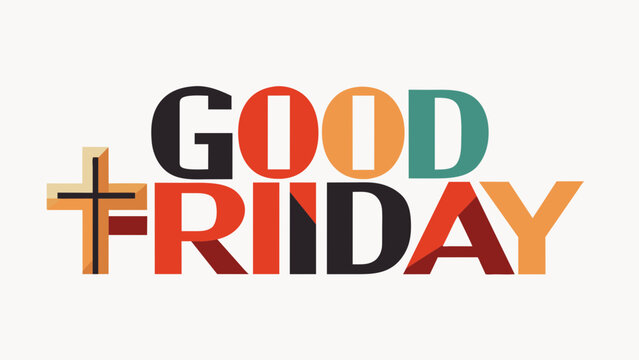 Good Friday on a white background vector art illustration  typography