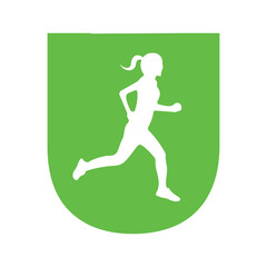 Fototapeta na wymiar Run logo combine with letter U vector template