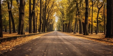 autumn road Generative AI