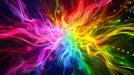 Obraz premium create a dynamic and energetic scene, isolated on a black background