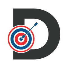 Target Logo combine with letter D vector template