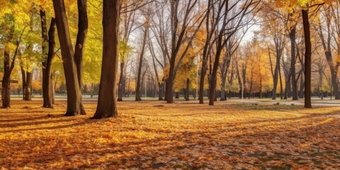 beautiful autumn park Generative AI