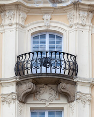 Ornate baroque window of an old building