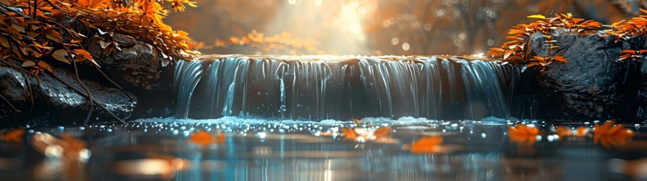 futuristic landscape with majestic waterfalls from high cliffs against a background reminiscent of an alien planet.
Concept: science fiction illustrations, space travel, inspiration for books and game