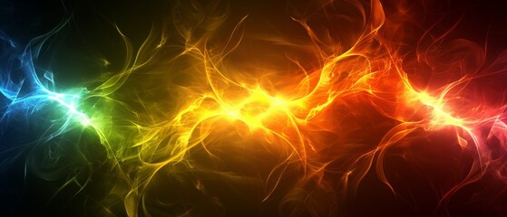  a multicolored background with a black background and red, yellow, green, blue, and orange colors.