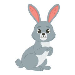 Cute cartoon bunny hand drawn, vector illustration.