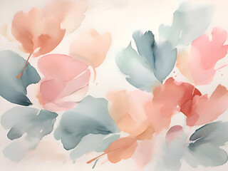 abstract minimalistic water color art in soft pastel shades