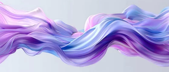 Foto op Plexiglas  Image optimization: wave of purple and blue liquid on light blue background with white background, max 31 tokens © Jevjenijs