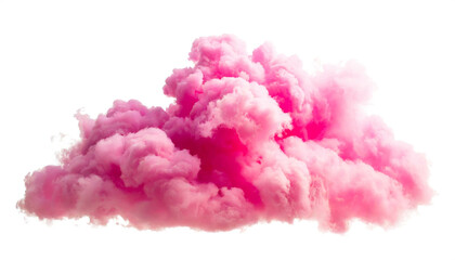 rosa Wolke isoliert auf weißen Hintergrund, Freisteller 